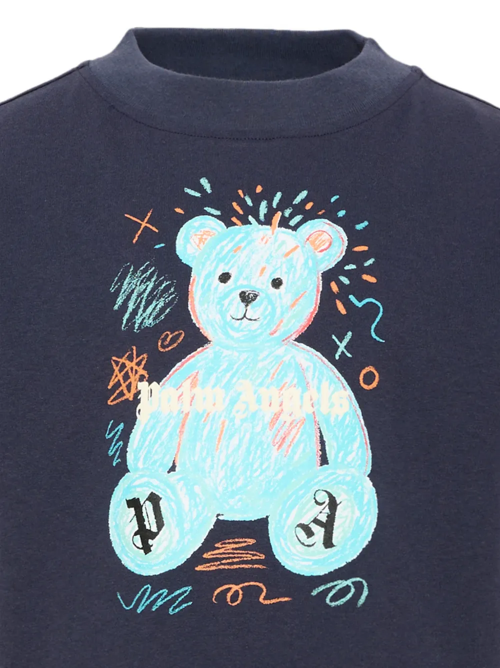 Palm Angels Kids T-shirt met teddybeerprint Blauw