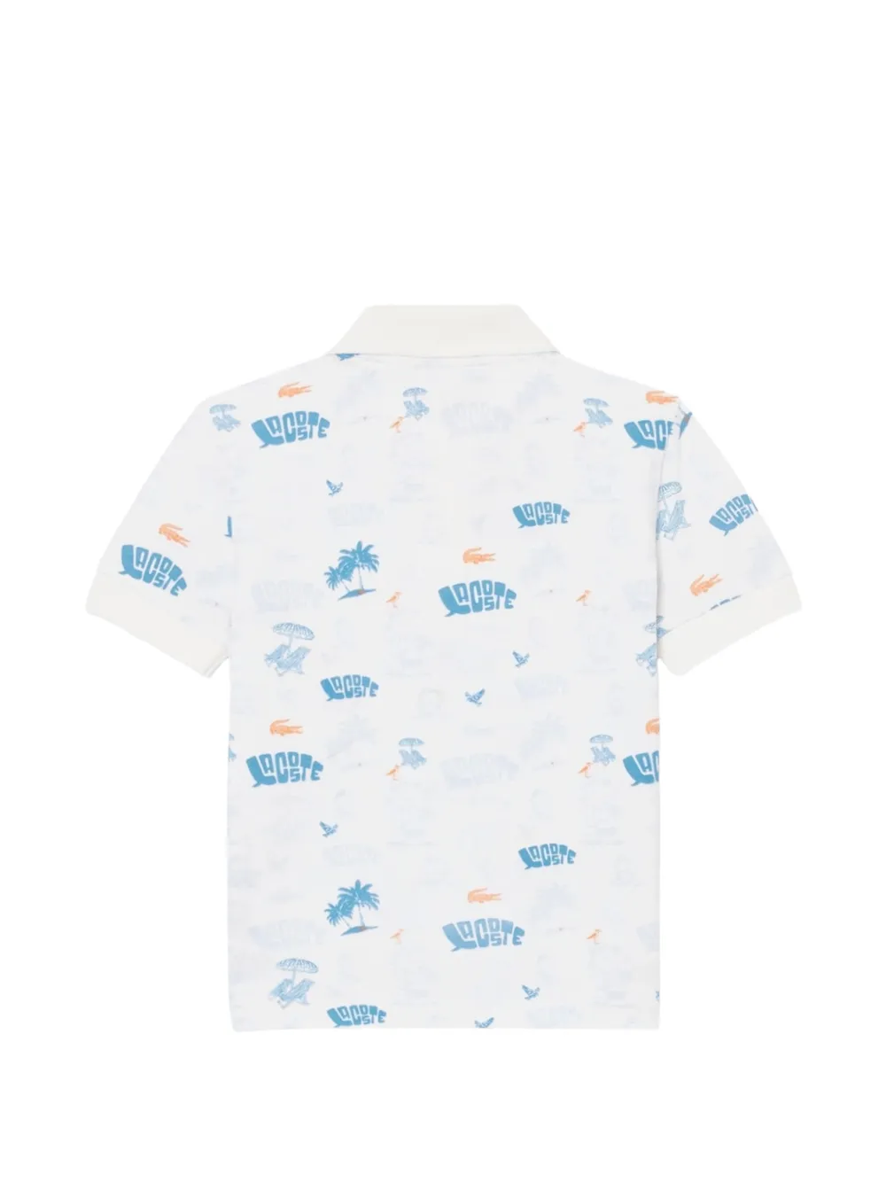 Lacoste Kids Piqué poloshirt met grafische print Wit