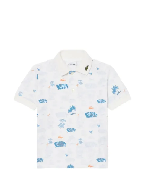 Lacoste Kids graphic-print mini-piqué polo shirt