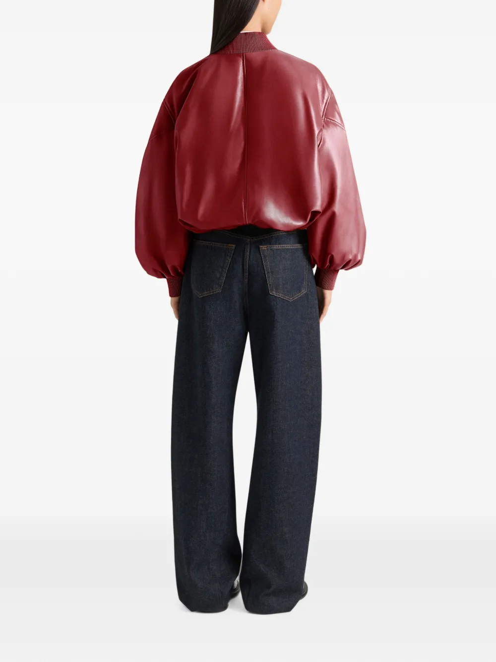 Givenchy Cropped Cocoon bomberjack van nappa leer Rood