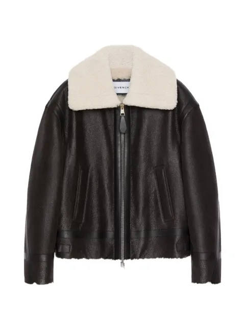 Givenchy couture seam pilot blouson in leather and shearling
