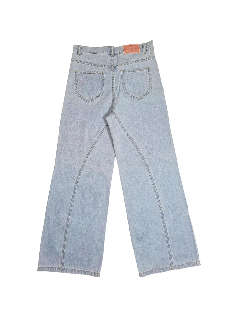 Elisabetta Franchi Kids Jeans met wijde pijpen en naad detail Blauw