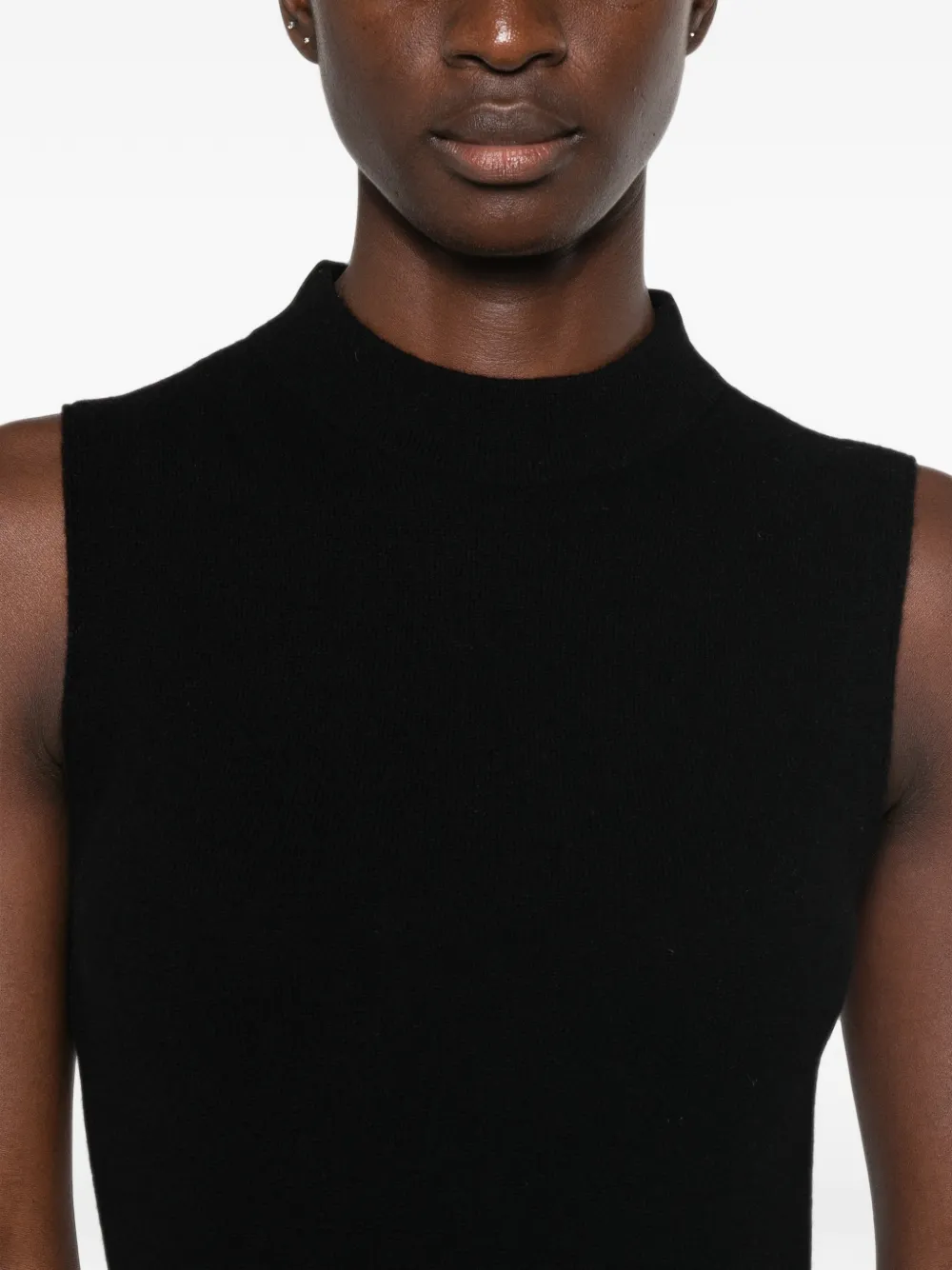 Le Petit Pulle Mouwloze midi-jurk Zwart