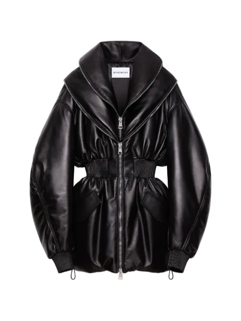 Givenchy hourglass bomber with zipped shawl collar in leather