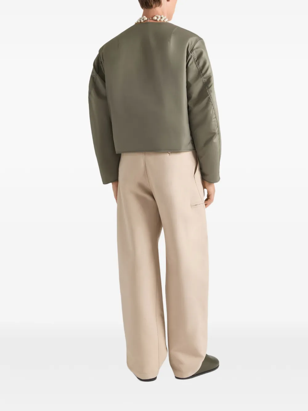 Givenchy Couture Seam nylon bomberjack met Paris patch Groen