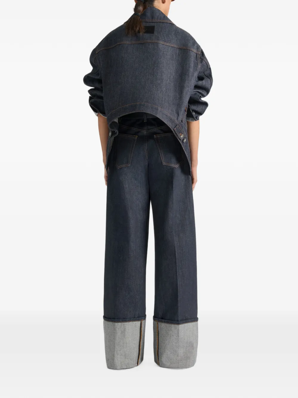 Givenchy Trapeze denim jack met rafeling Blauw