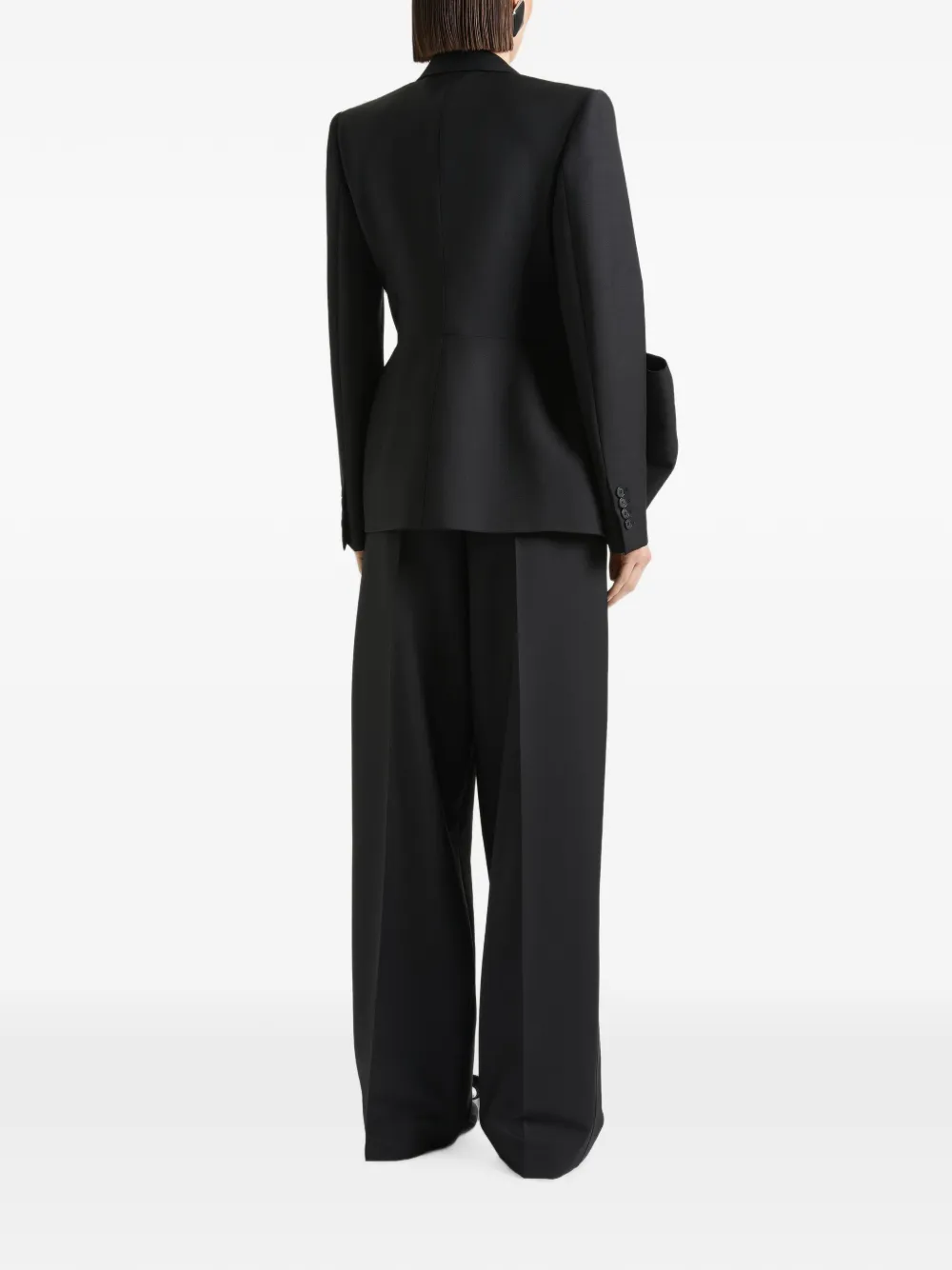 Givenchy Jack van wol en mohair met strik en enkele rij knopen Zwart