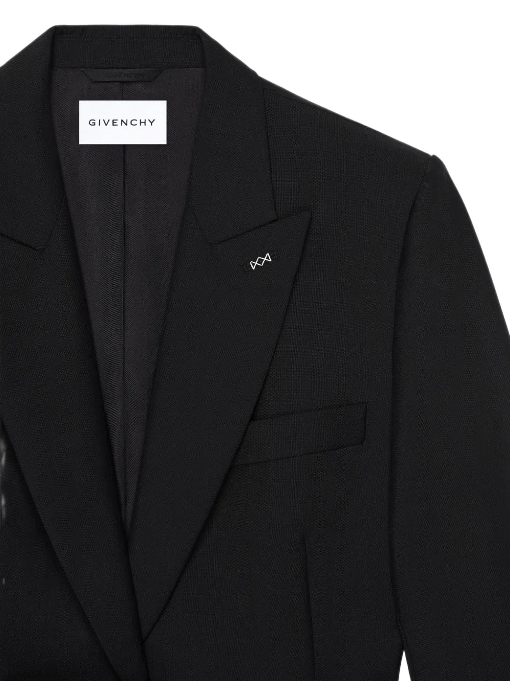 Givenchy Jack van wol en mohair met strik en enkele rij knopen Zwart