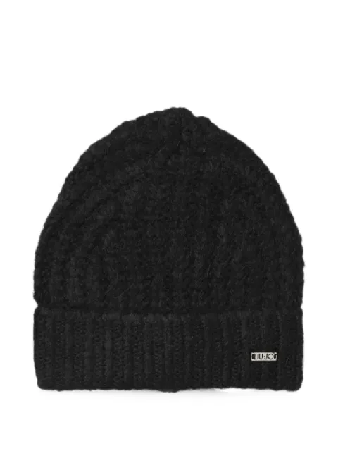 Liu Jo Kids chunky-knit logo-plaque beanie hat