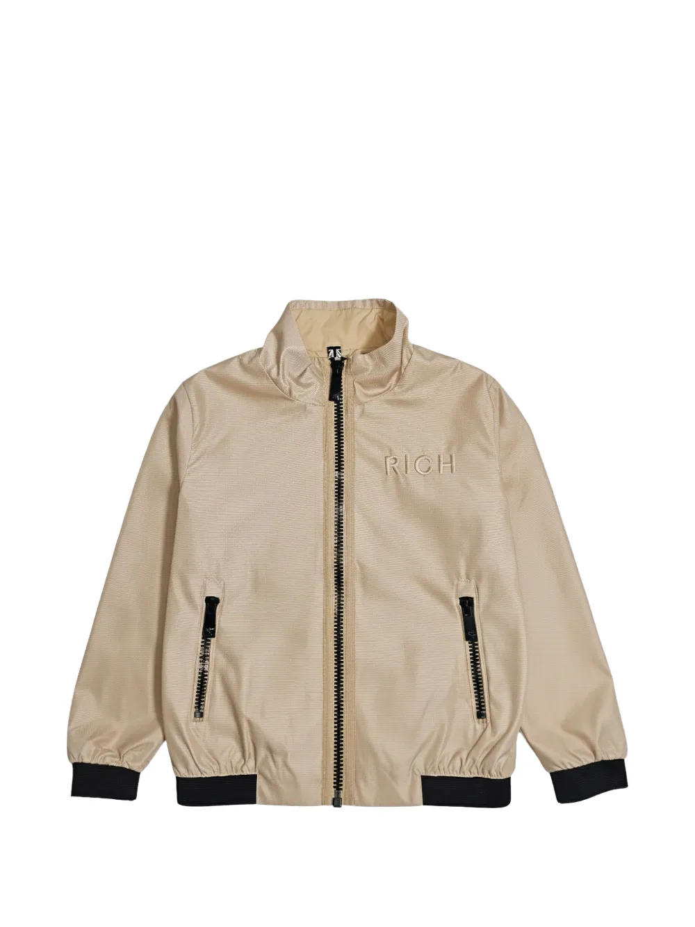 John Richmond Junior Bomber con logo e zip - Toni neutri
