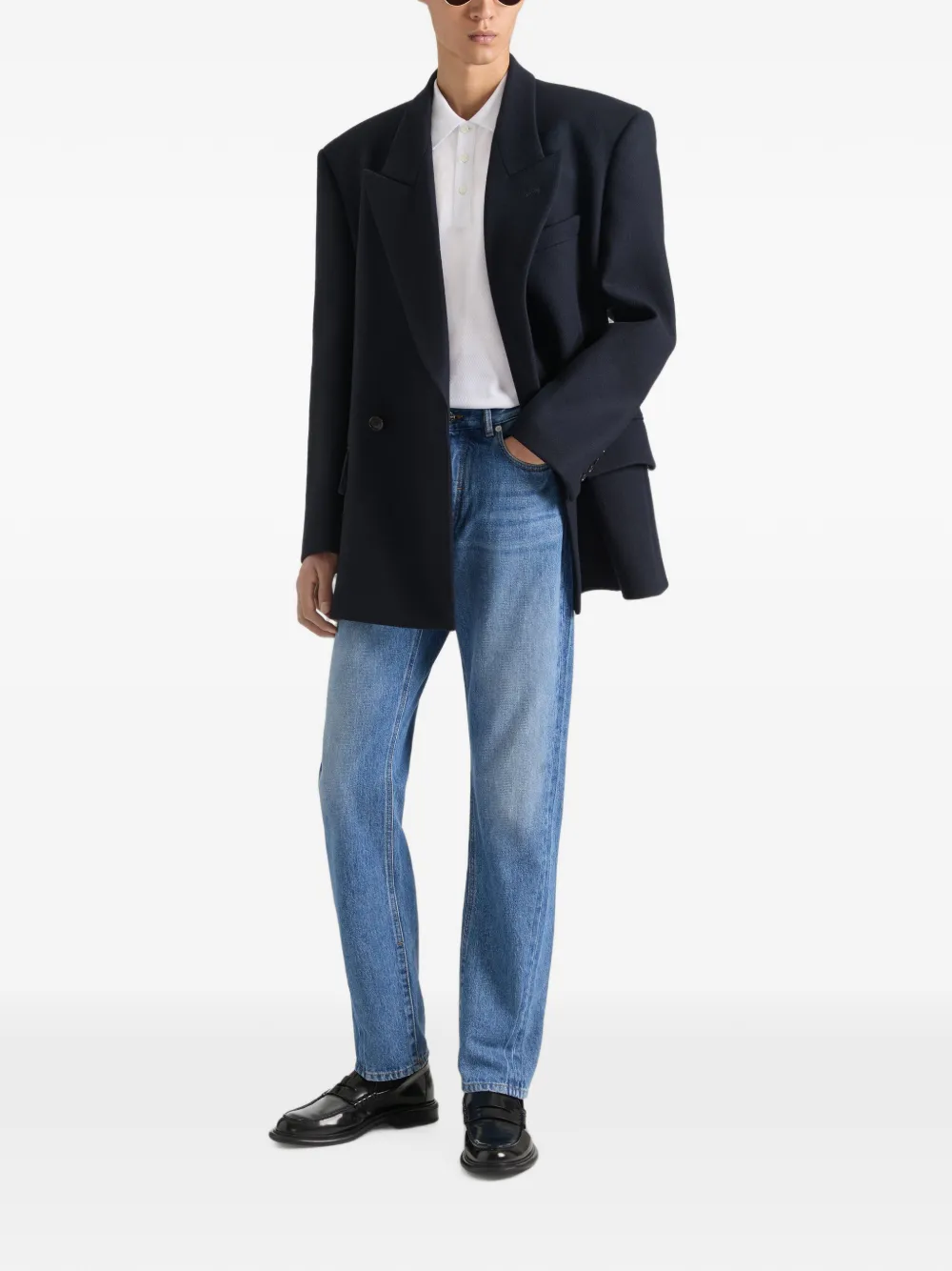 Givenchy Couture Seam straight jeans met schaduwwassing Blauw