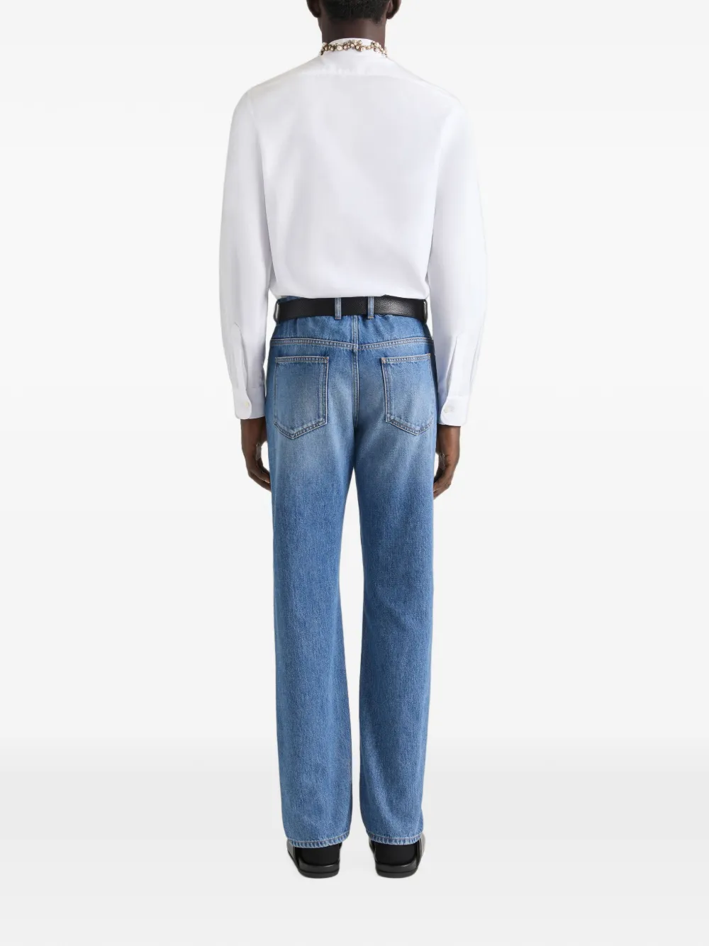 Givenchy Couture Seam straight jeans met schaduwwassing Blauw