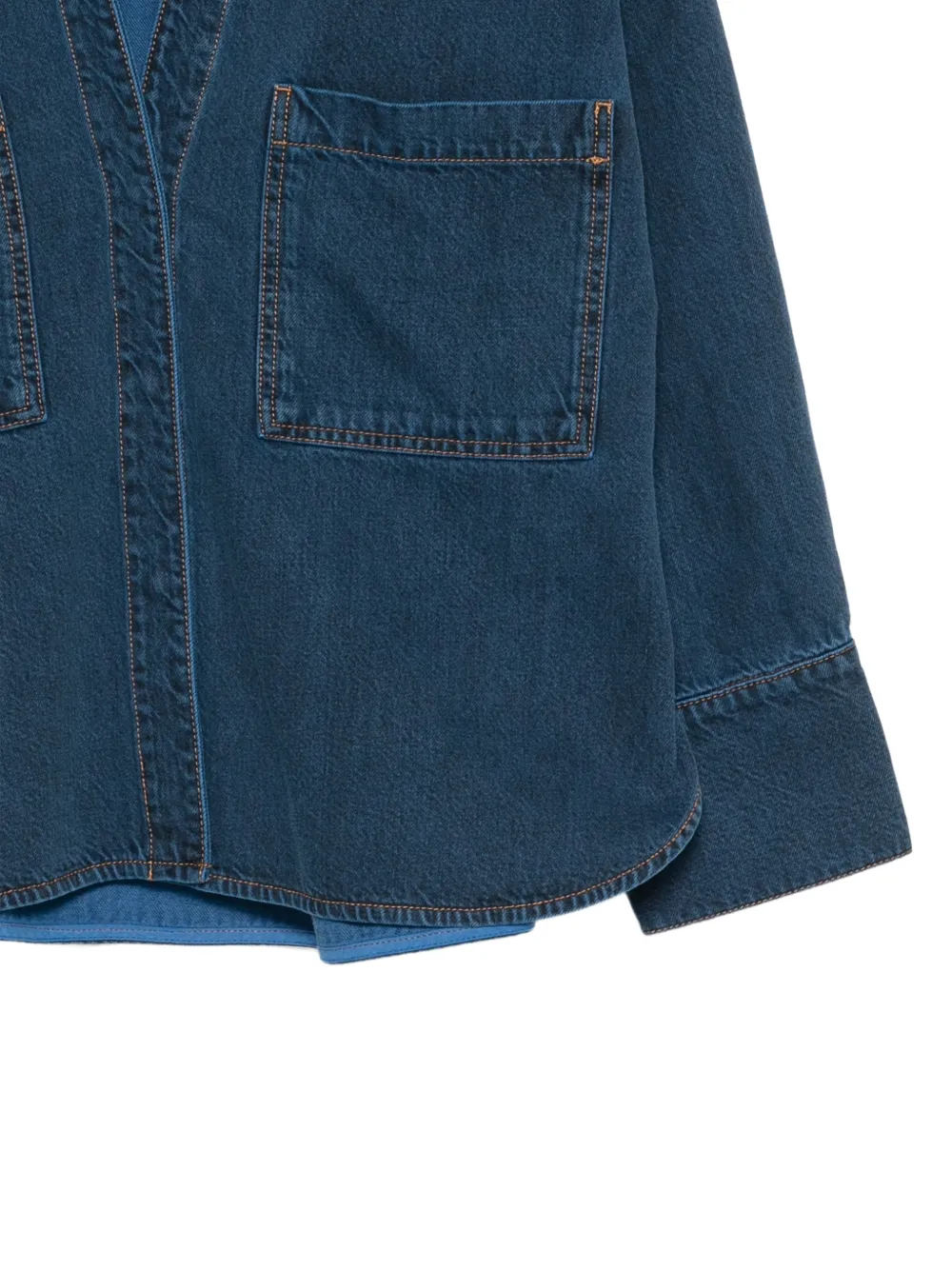 Christian Wijnants Denim jack met opgestikte zak en V-hals Blauw
