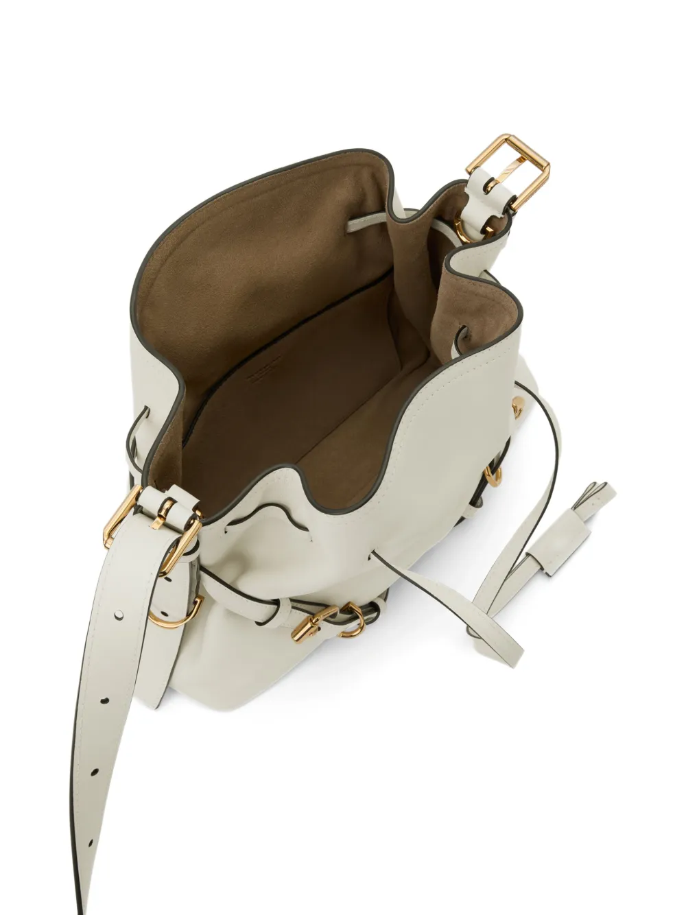 Givenchy Small Voyou Bucket Bag in Shiny Leather in White, view 5