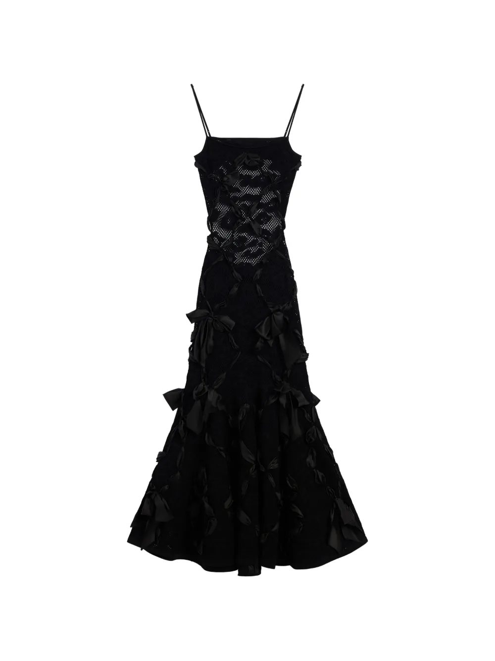 Givenchy Sliced maxi-jurk met luipaard-kant en strikken Zwart