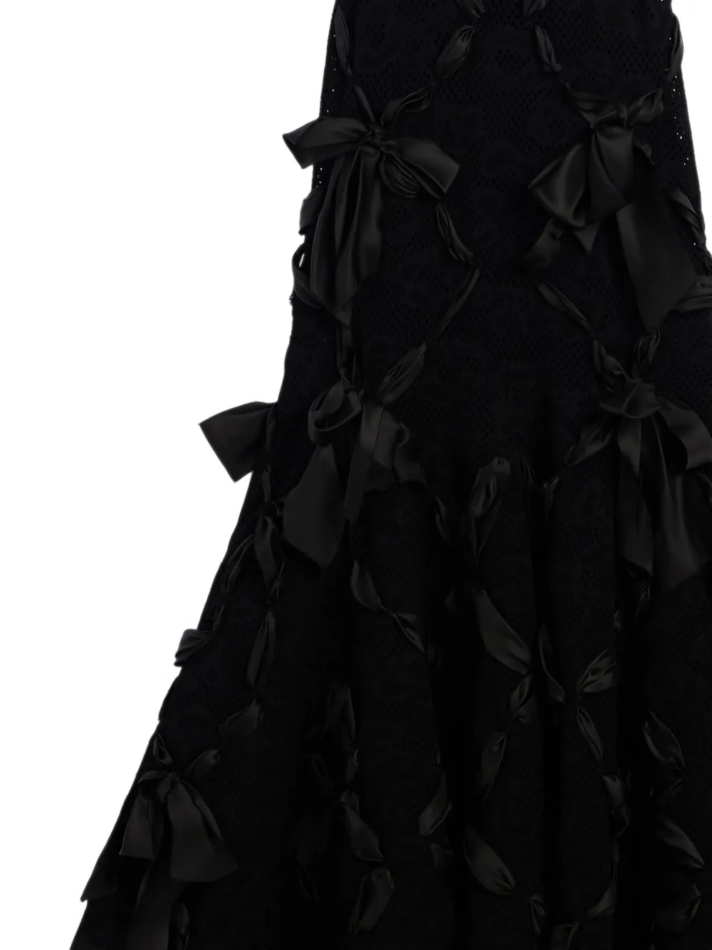 Givenchy Sliced maxi-jurk met luipaard-kant en strikken Zwart