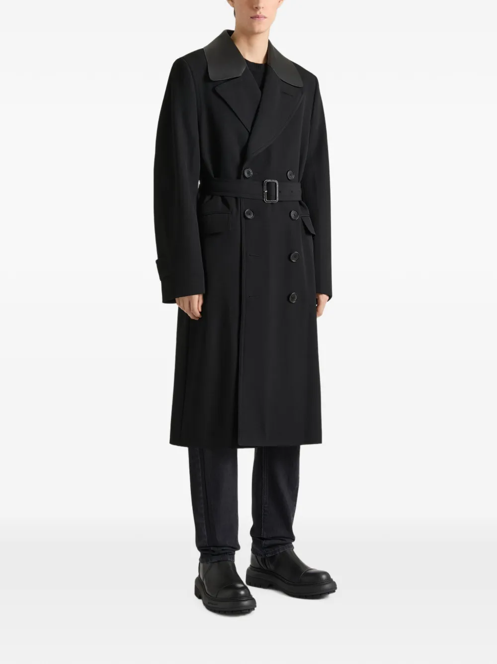 Givenchy Couture Seam wollen trenchcoat Zwart
