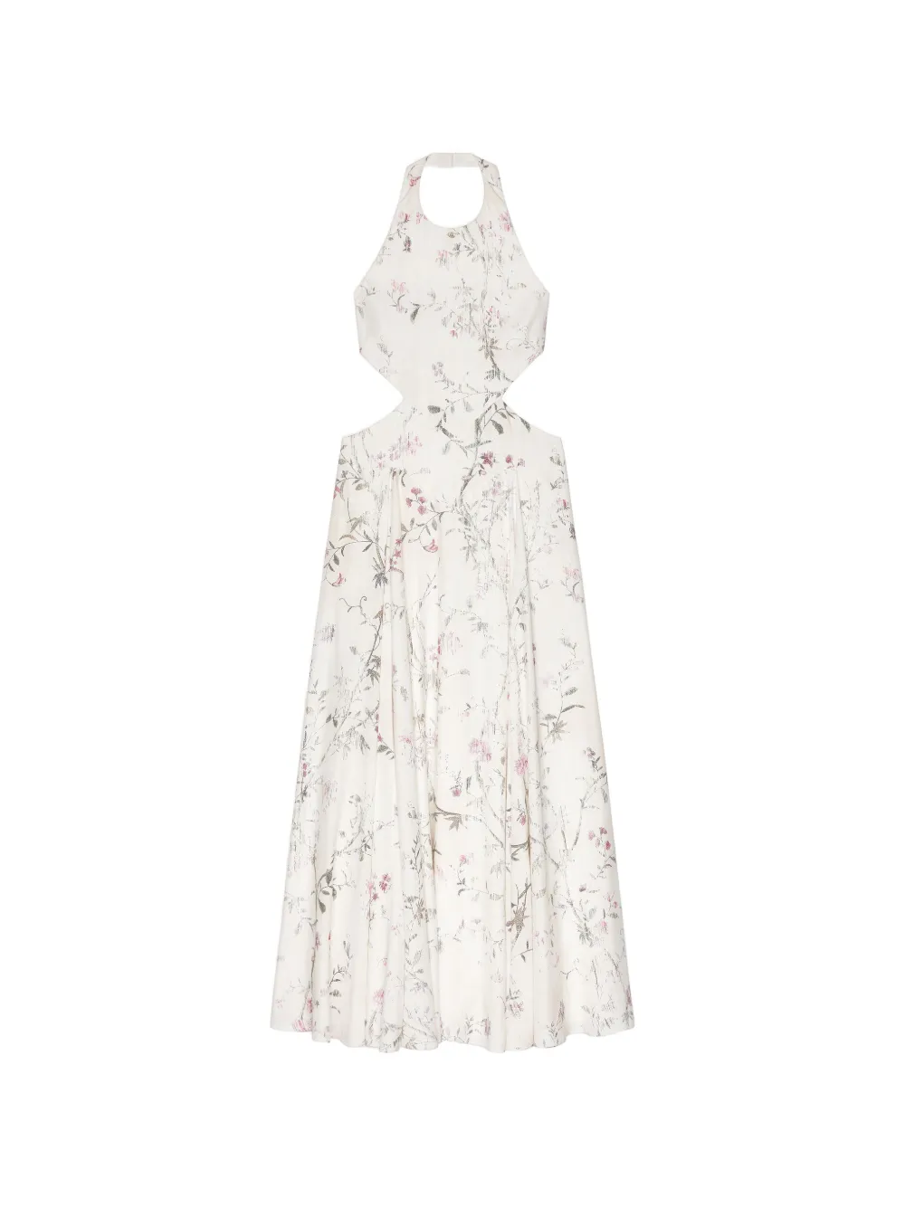 Givenchy slashed long dress with floral print - White