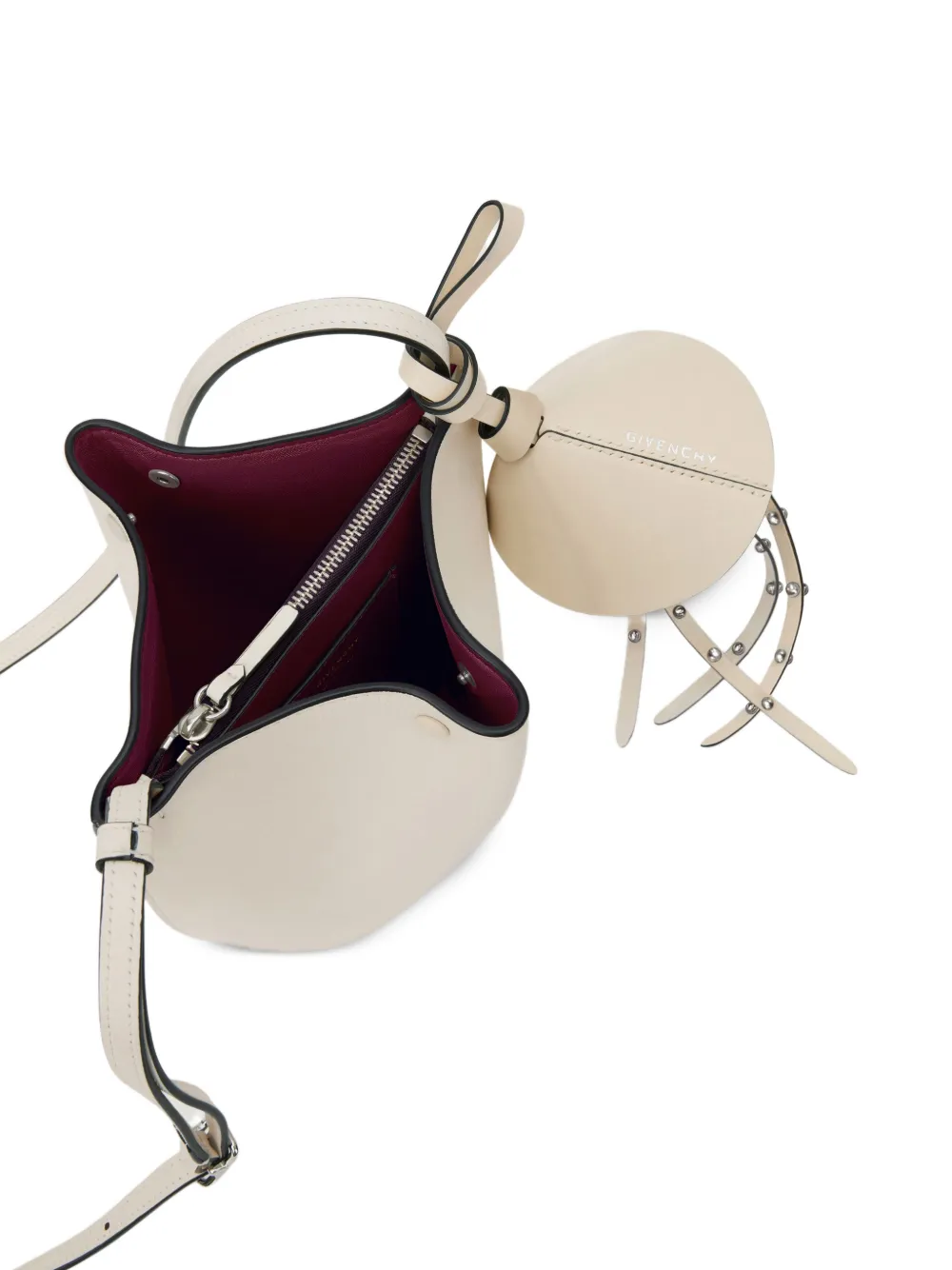 Givenchy Nano Snap bucket-tas van bewerkt leer Beige