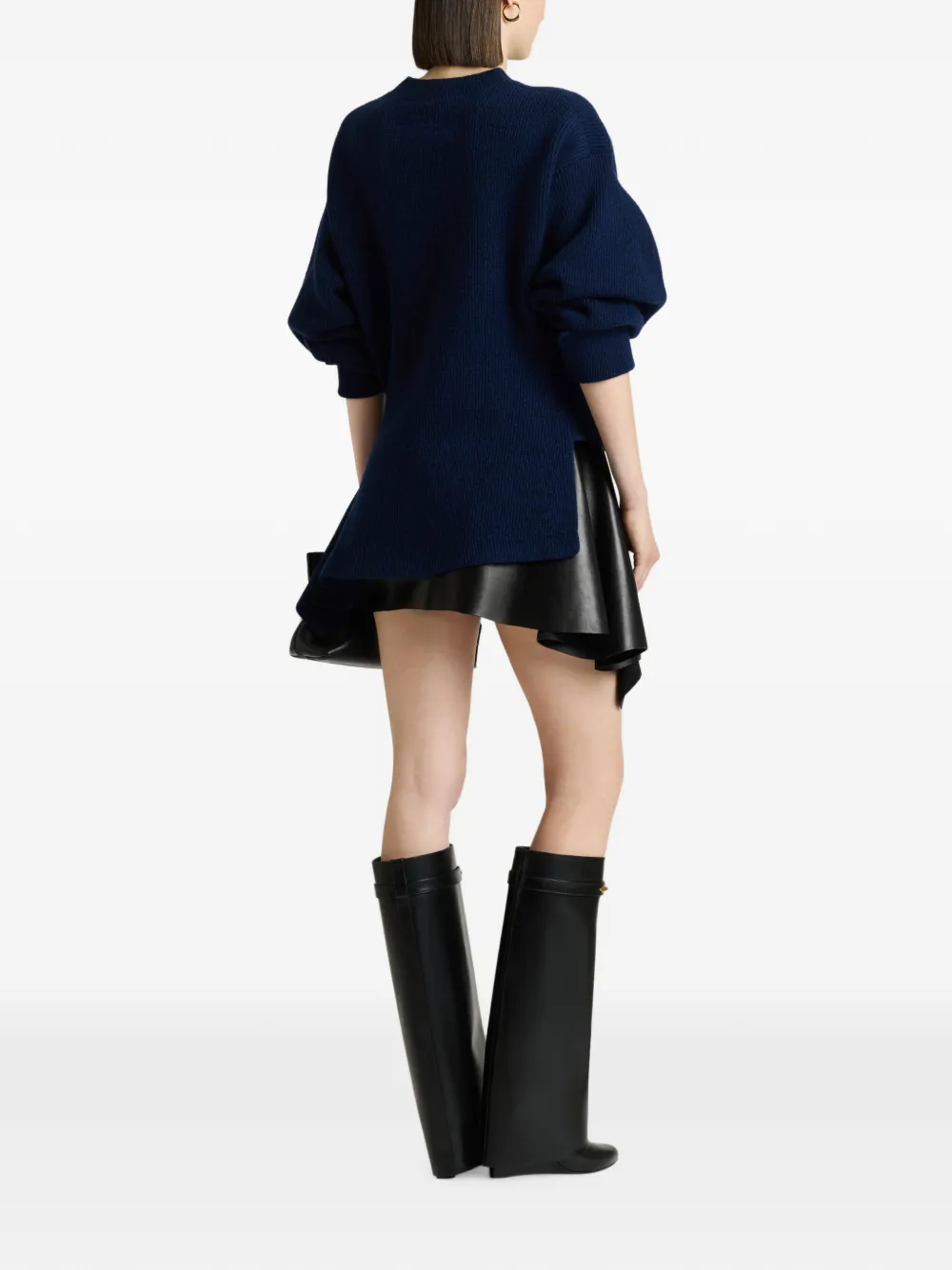 Givenchy Asymmetrische ribgebreide trui Blauw