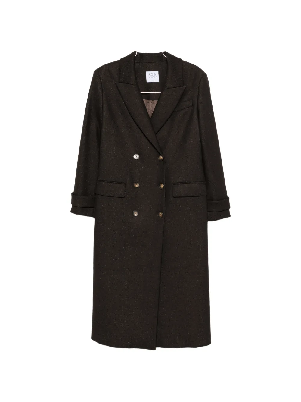 LE SULLY STUDIO double-breasted peak-lapel coat - Braun