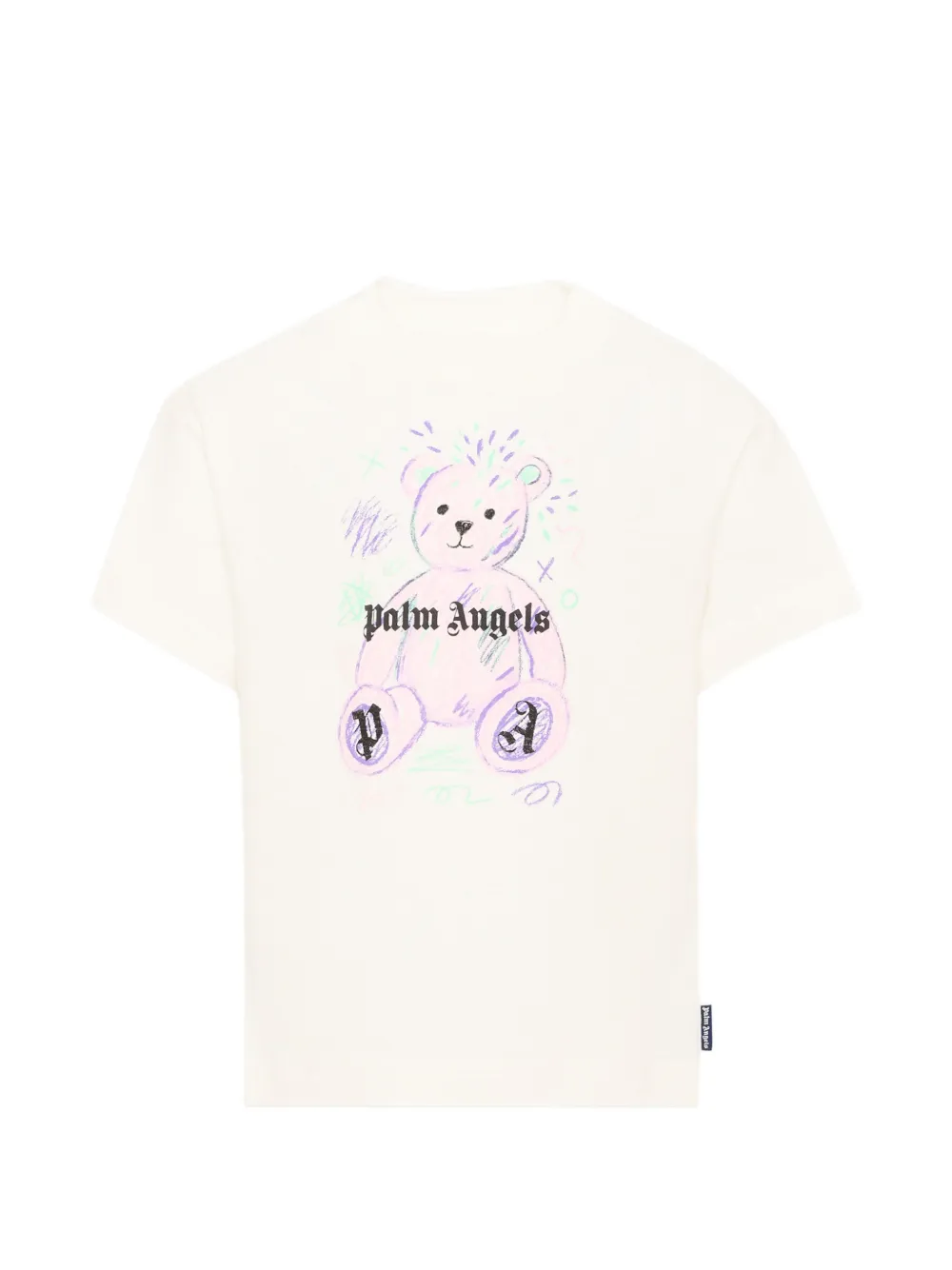 Palm Angels Kids teddy-print short-sleeve T-shirt - Toni neutri