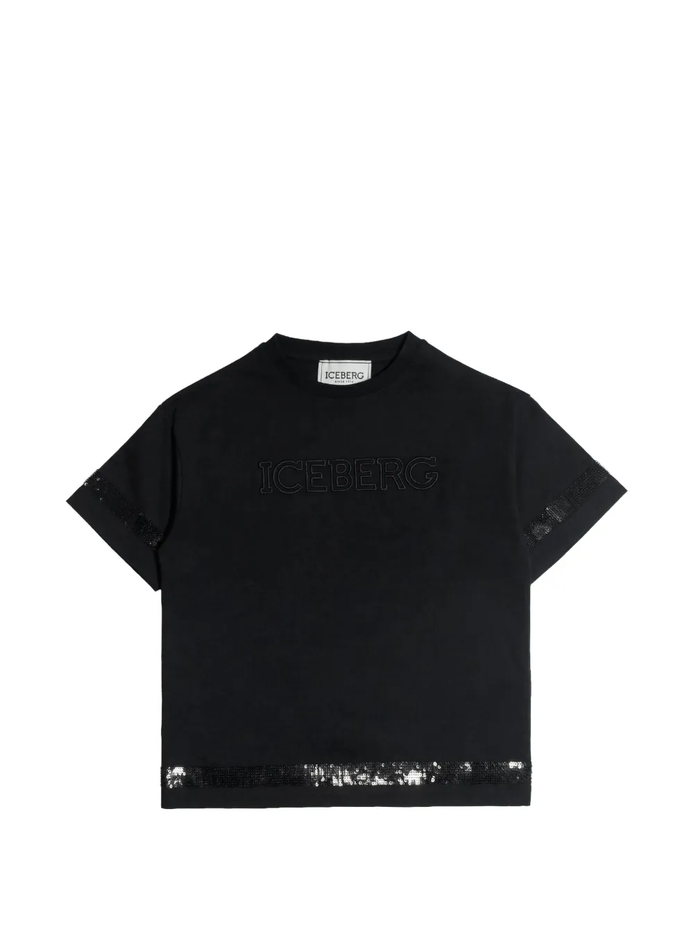 Iceberg Kids T-shirt con paillettes - Nero