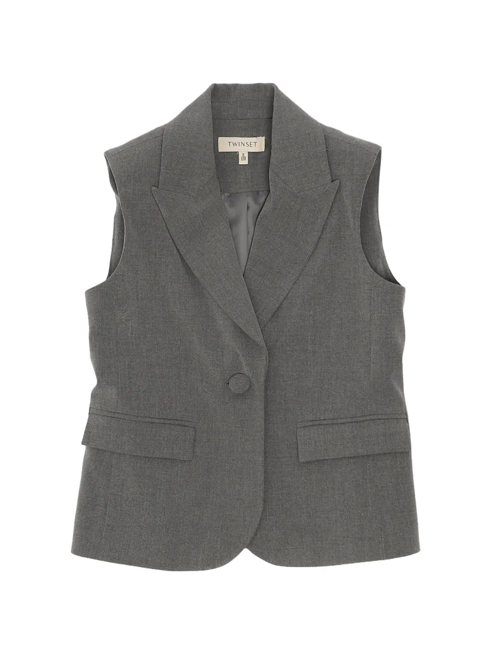 TWINSET Kids Gilet con revers a punta - Grigio