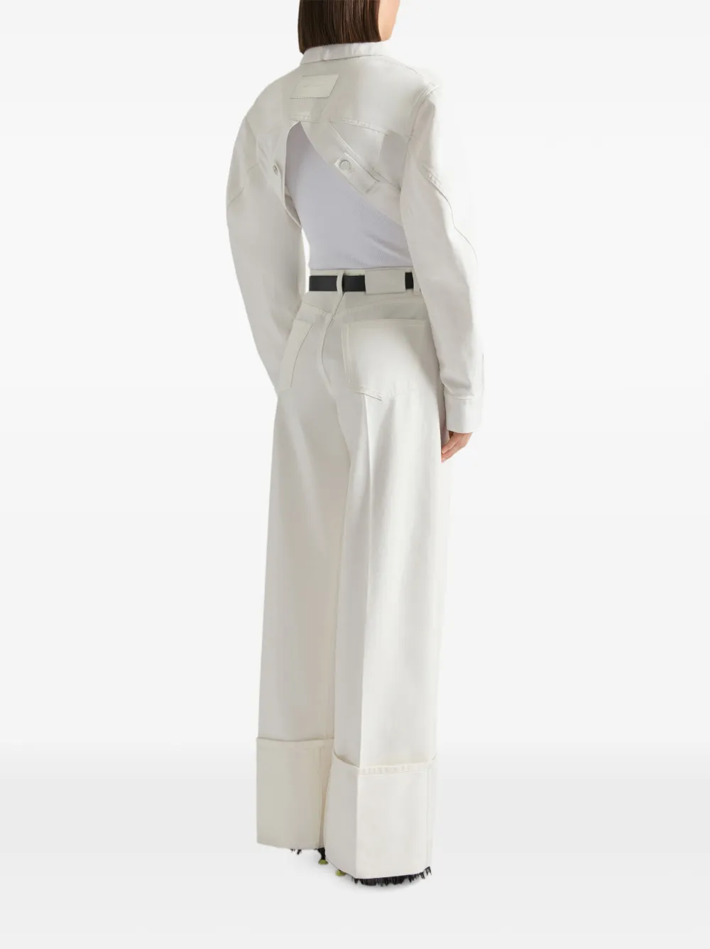 Givenchy Katoenen cropped jack met open rug Wit