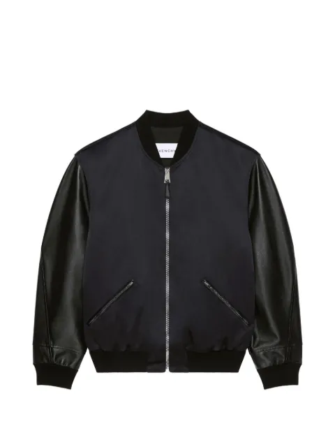 Givenchy mochila bomber de piel y satén con bordado GIVENCHY Paris