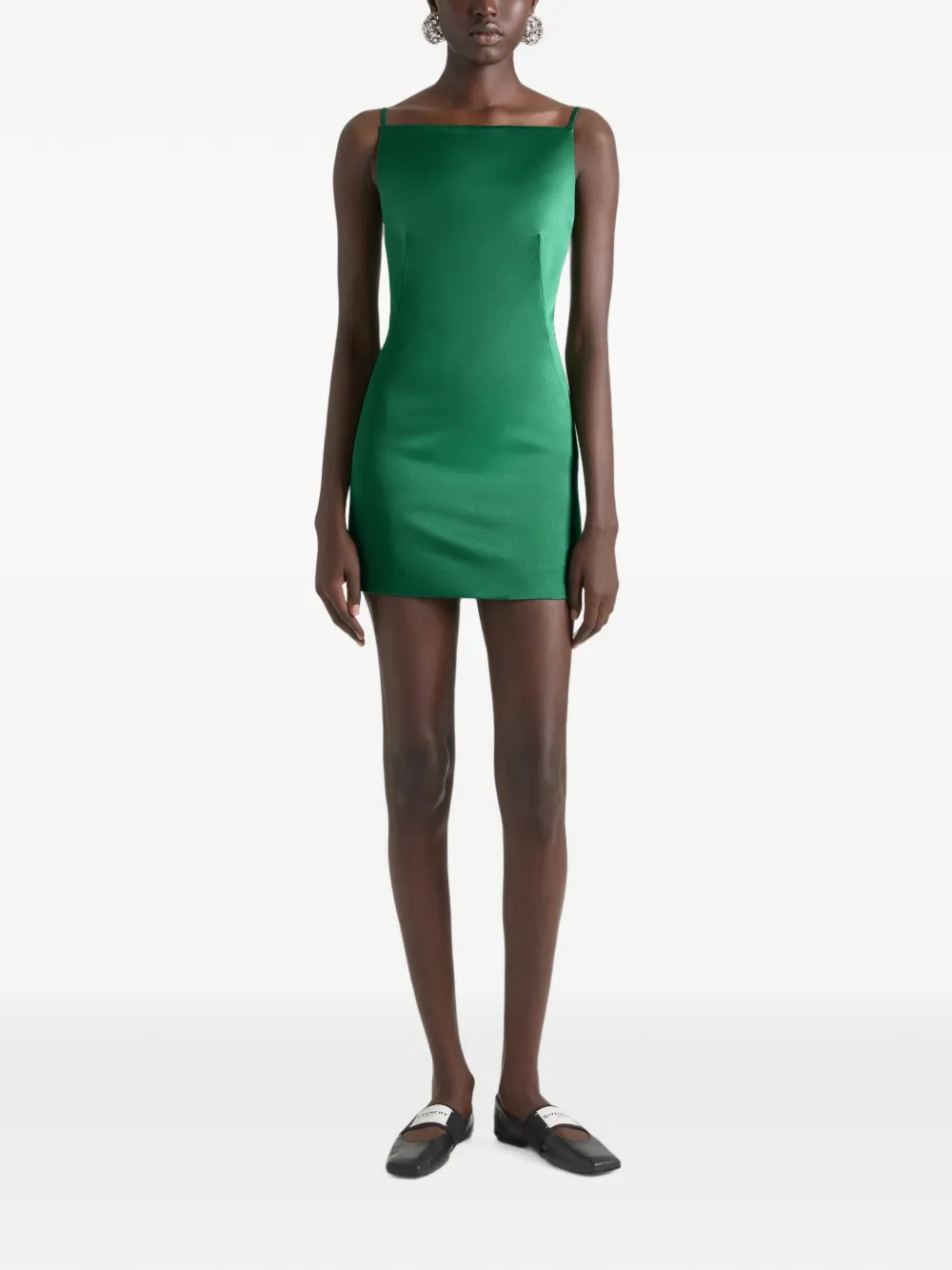 Givenchy Sliced satijnen mini-jurk Groen