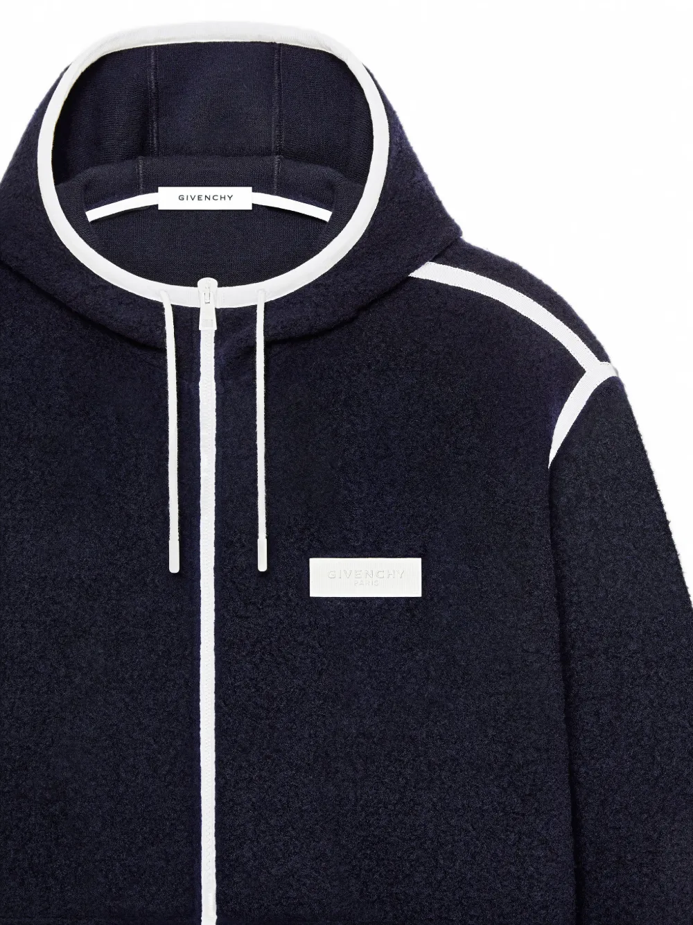 Givenchy Sleeveless fleece jacket with gros grain detail Blauw