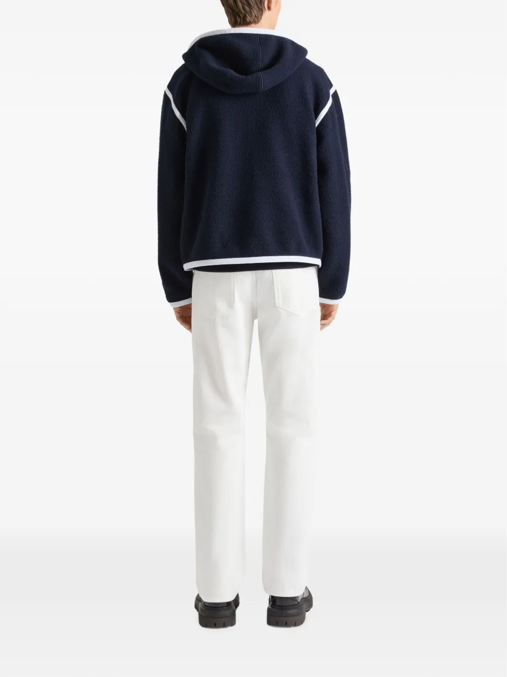 Givenchy Sleeveless fleece jacket with gros grain detail Blauw