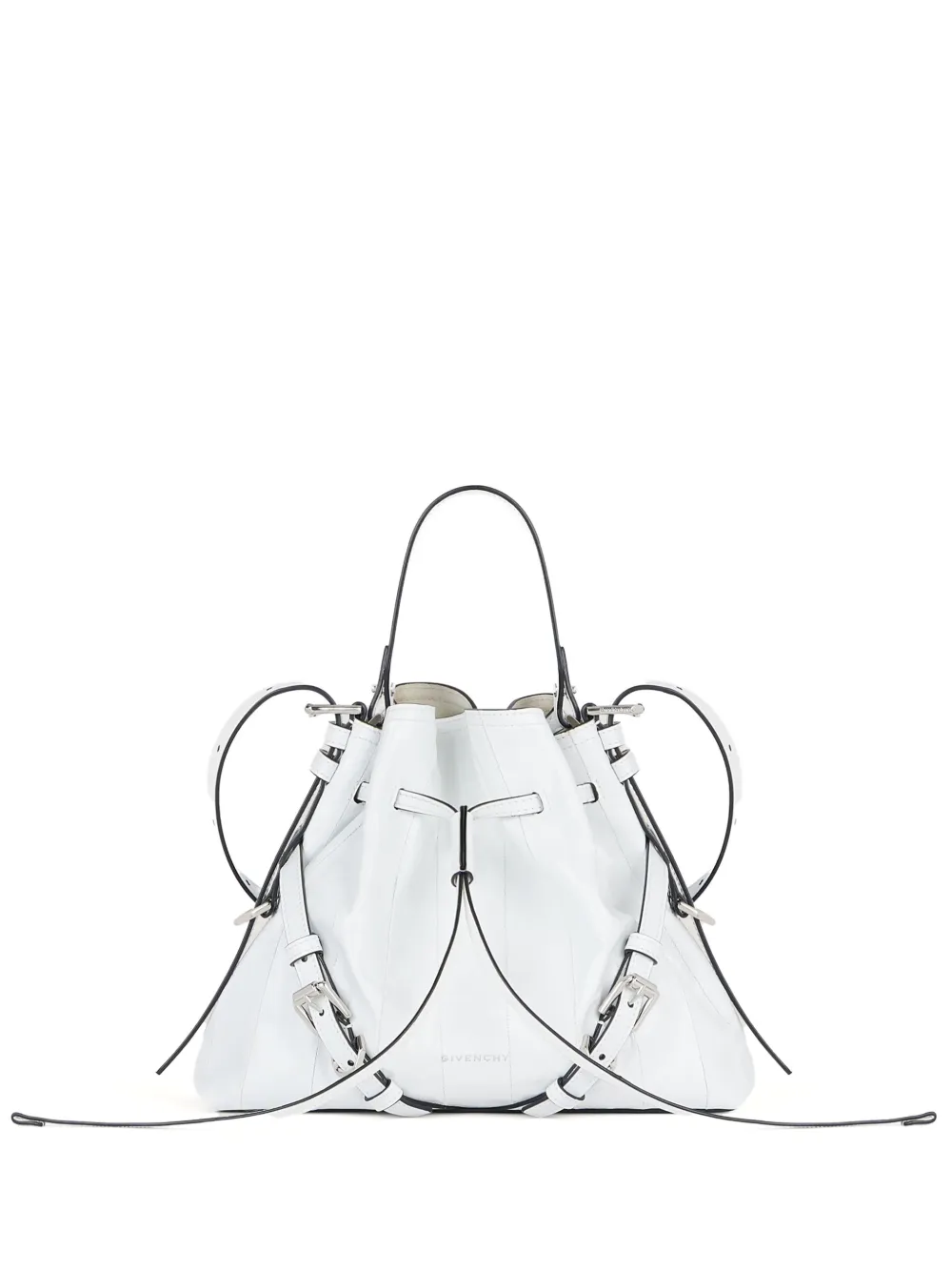 Givenchy Borsa a secchiello Voyou piccola in pelle Myxine - Bianco
