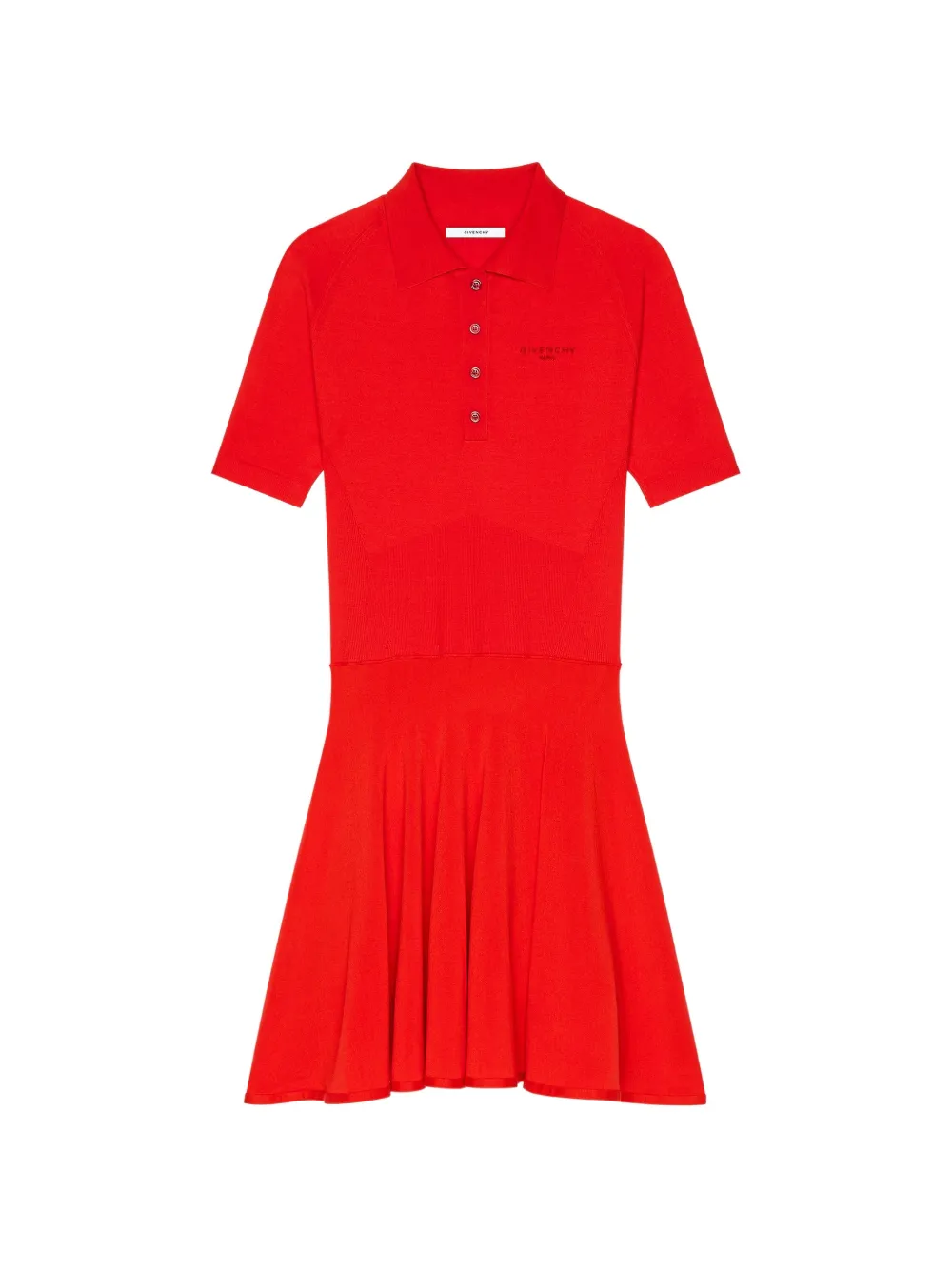 Givenchy robe-polo courte en maille effet seconde peau - Rouge Givenchy robe-polo courte en maille effet seconde peau - Rouge