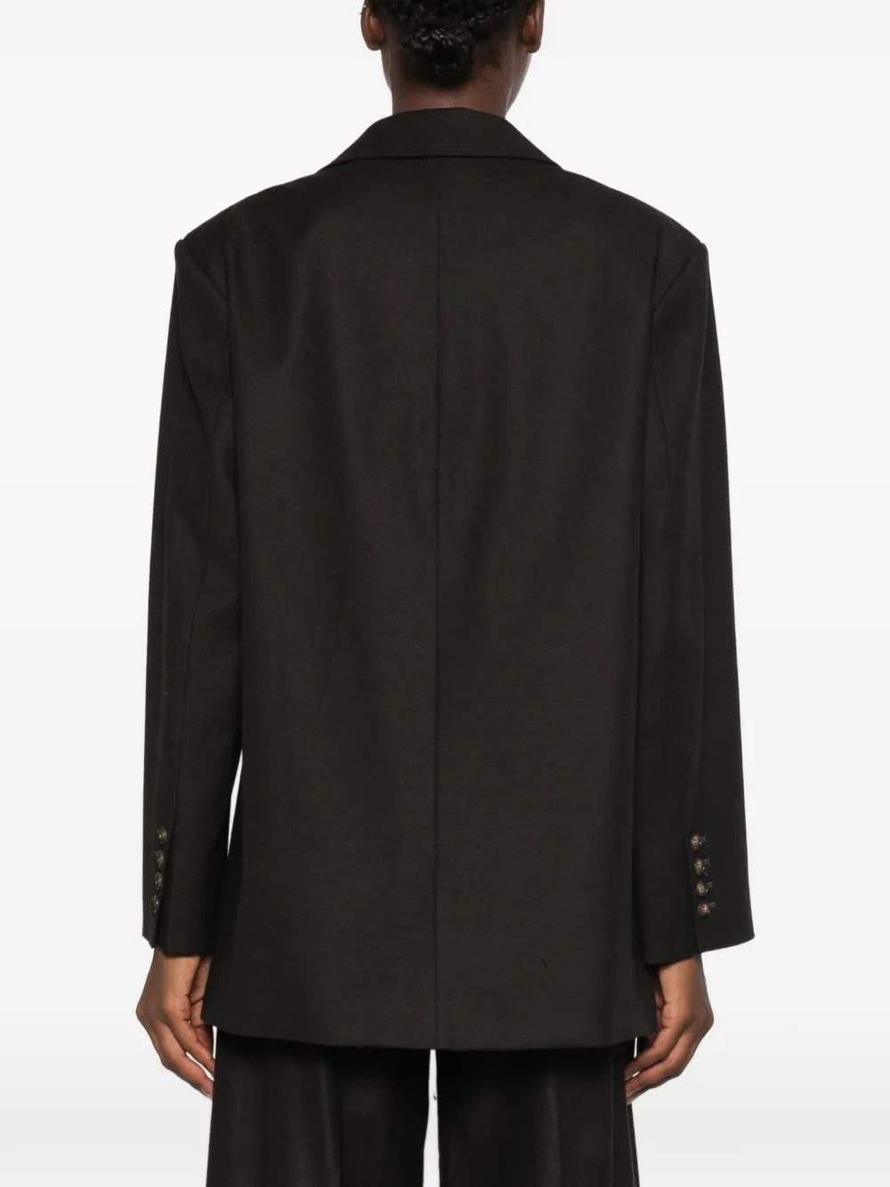LE SULLY STUDIO Blazer met dubbele rij knopen en puntige revers Bruin