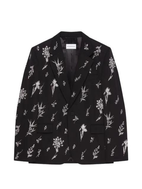 Givenchy Einreihige Jacke aus Wolle mit Kristallstickerei