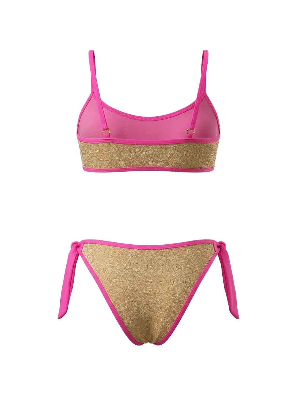 4GIVENESS KIDS Bikini met glitter-effect en strik Goud