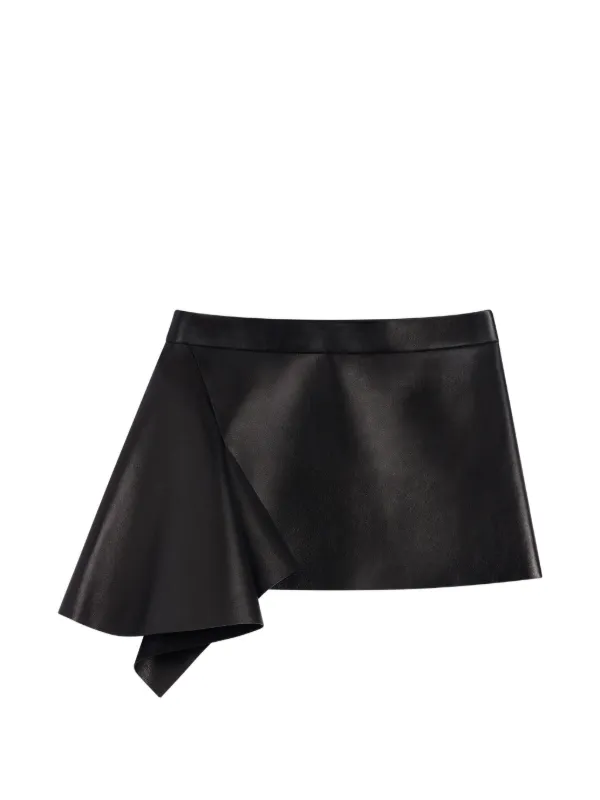 Givenchy Slashed Mini Skirt in Leather in Black