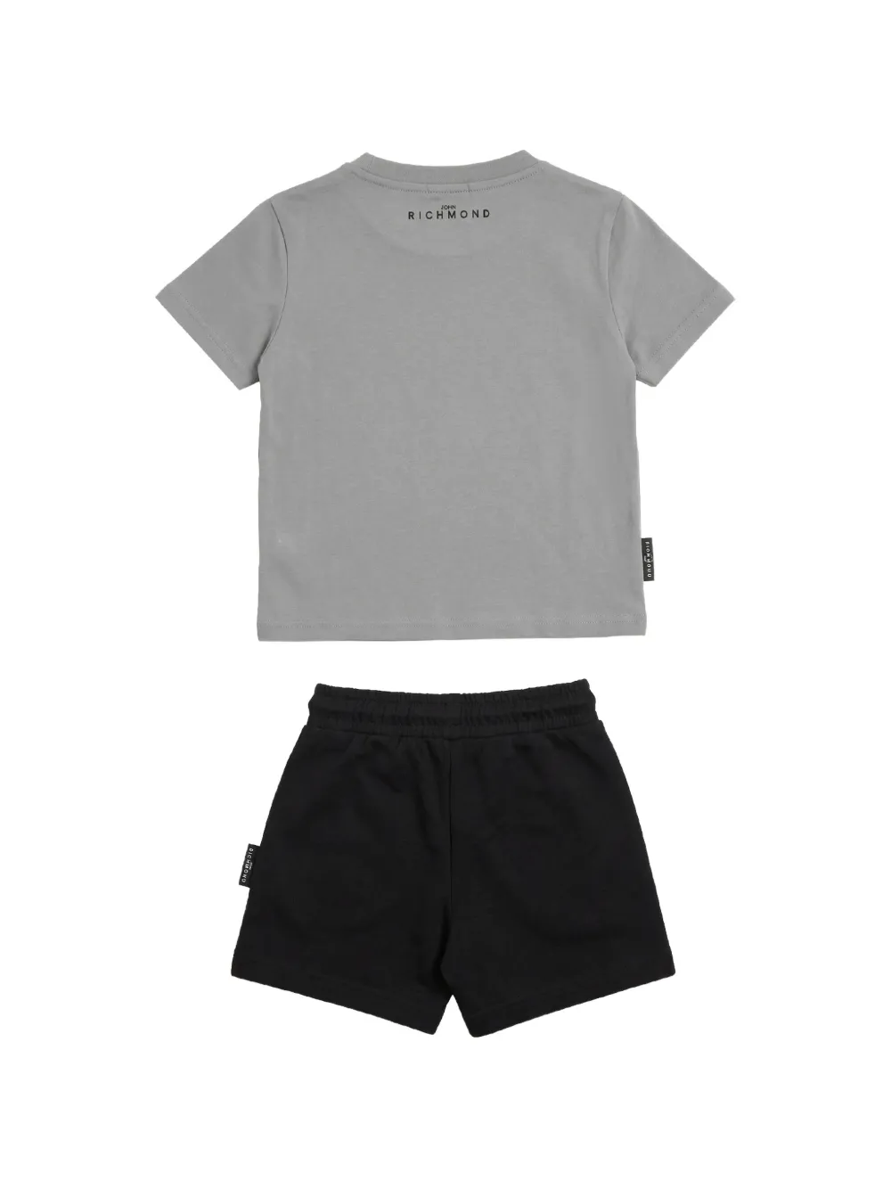 John Richmond Junior Katoenen shorts set met logoprint Grijs