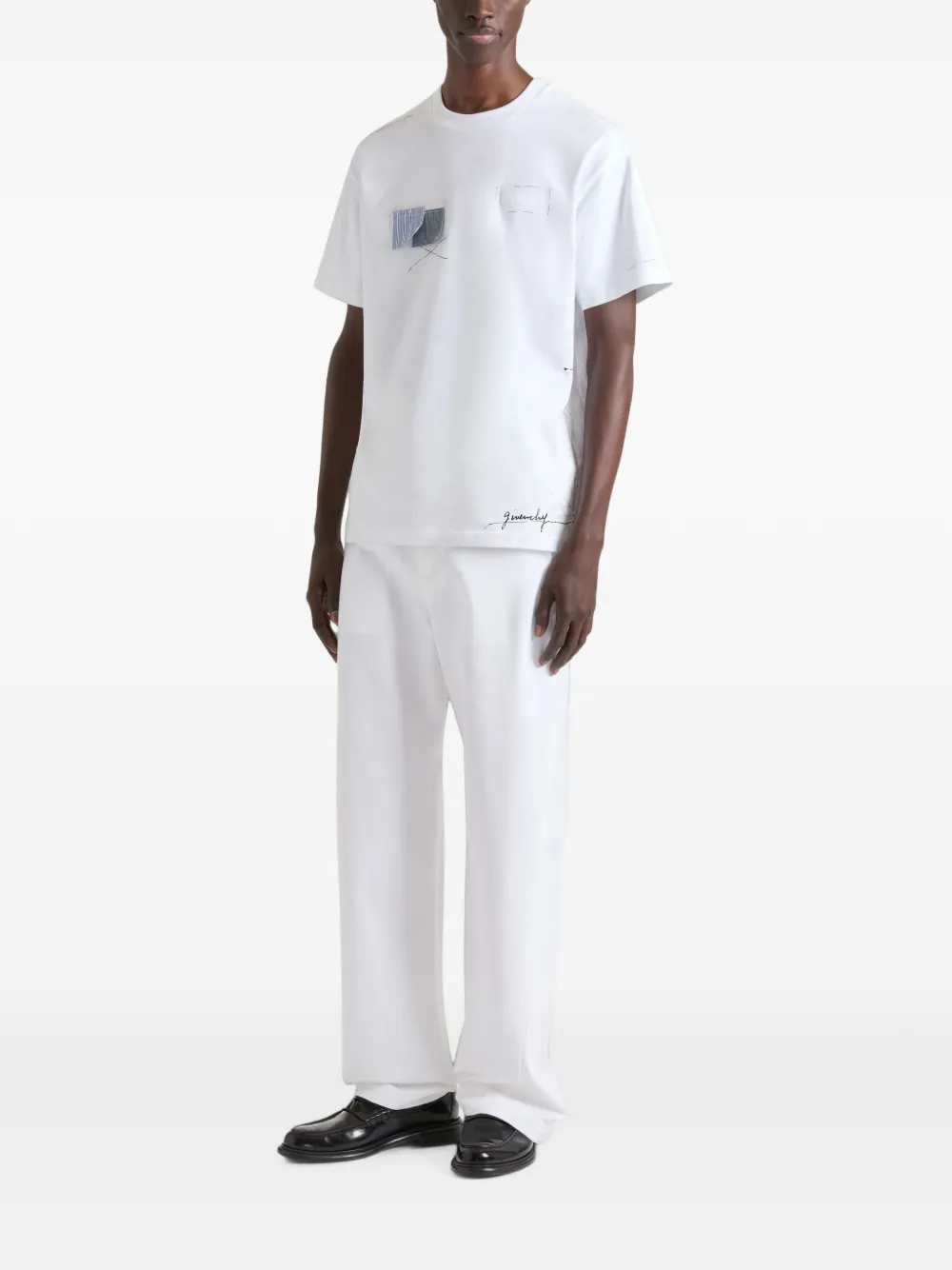 Givenchy Katoenen T-shirt met Trompe l'Oeil Atelier-print Wit