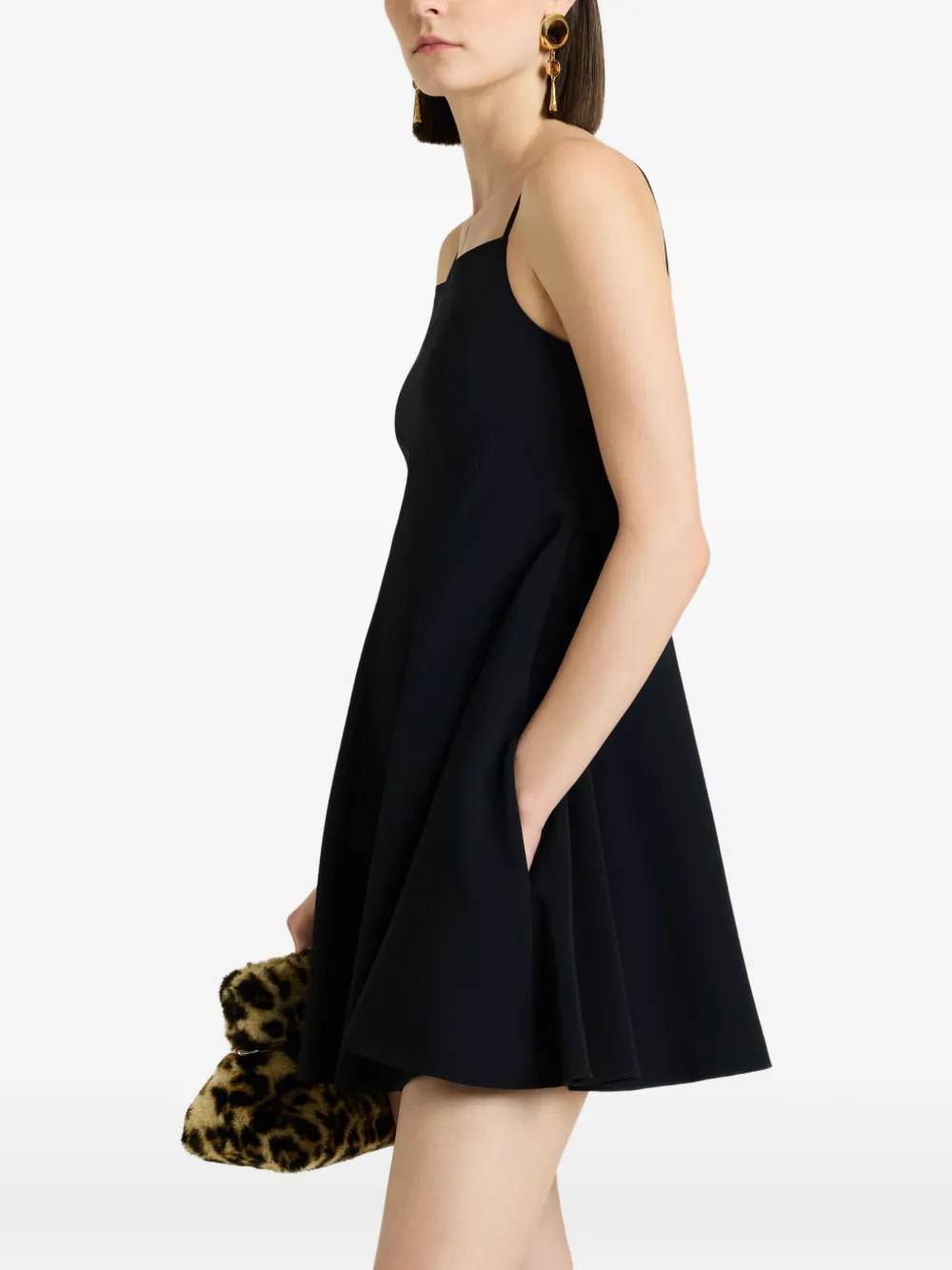 Givenchy Sliced crêpe cady mini-jurk Zwart