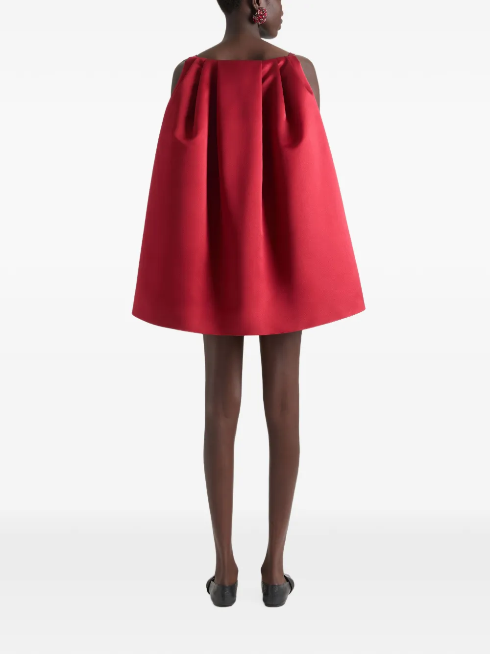 Givenchy Satijnen mini-jurk met cape Rood