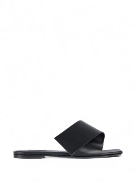 Givenchy sliced square flat sandals in leather