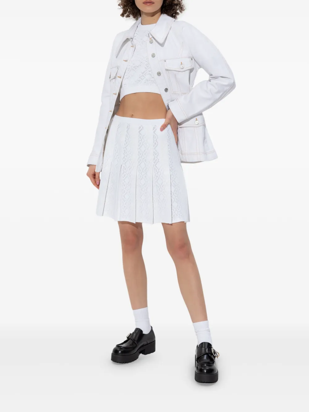 Givenchy Geplooide rok met monogram 72-jacquard Wit