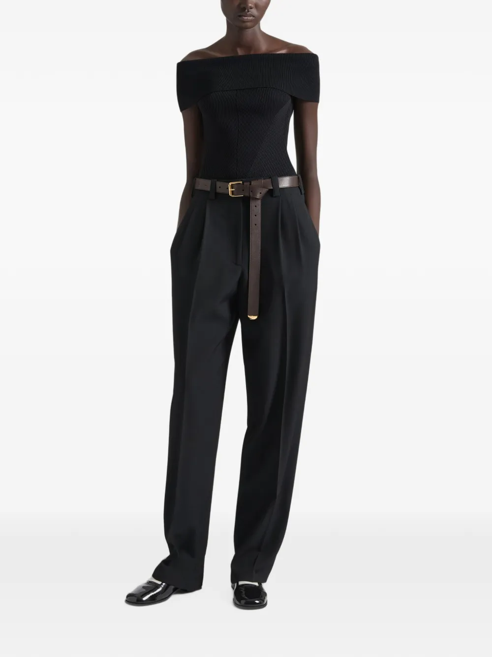 Givenchy Slim-fit off-shoulder top Zwart