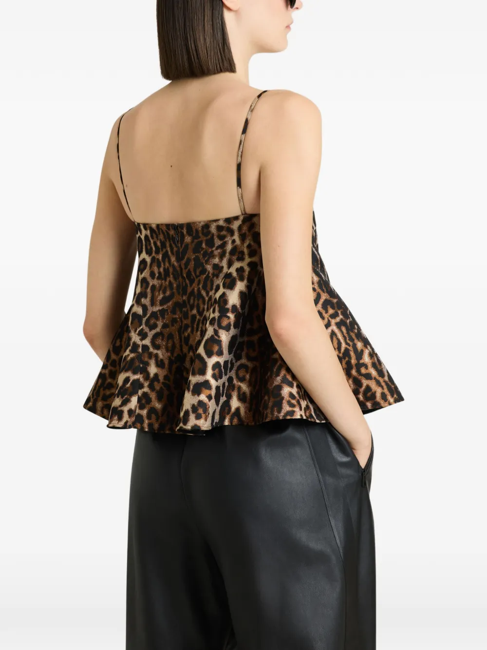 Givenchy Sliced top met luipaard-jacquard Bruin