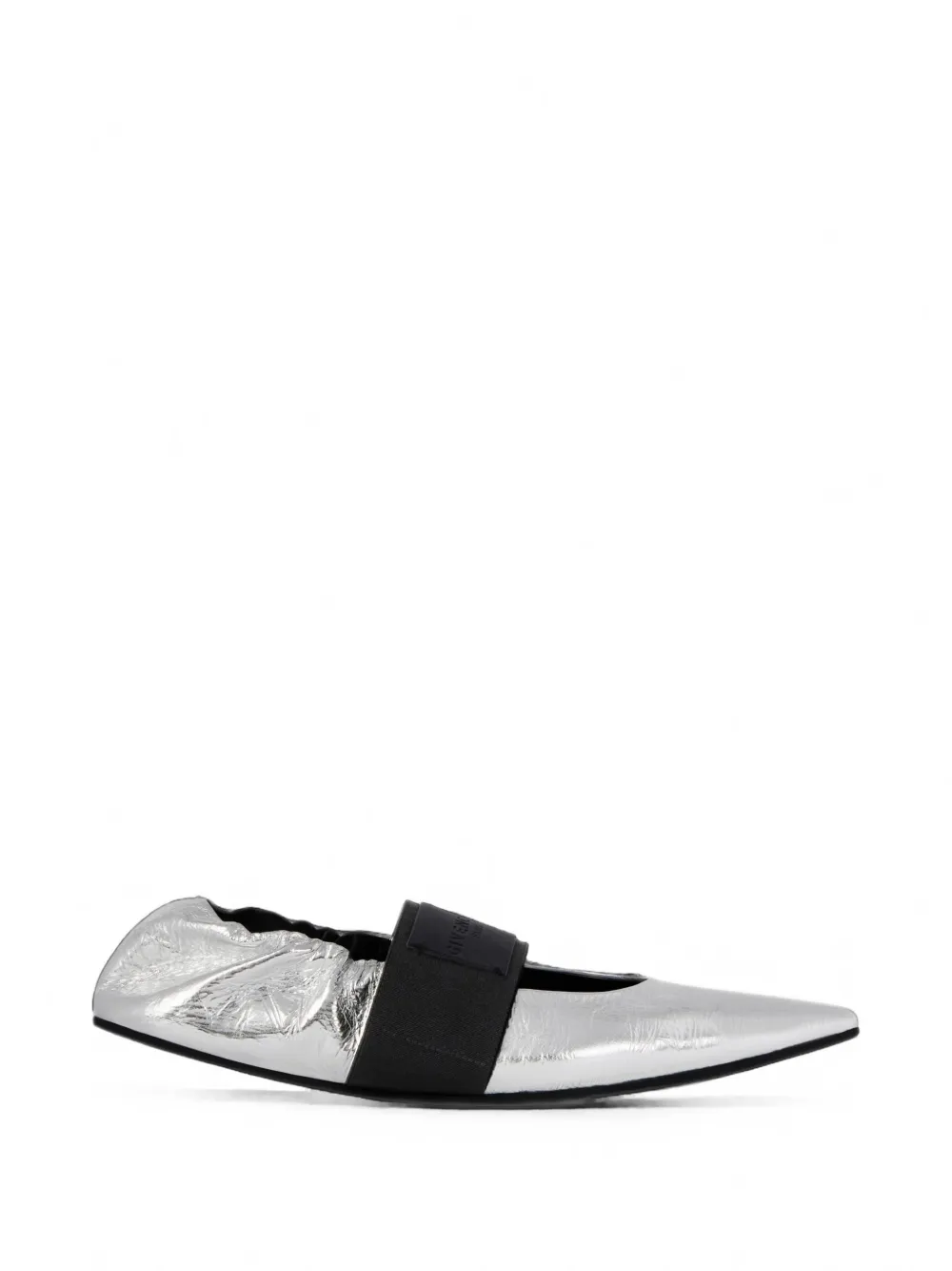 Givenchy Ballerine Crush in pelle metallizzata effetto stropicciato - Argento