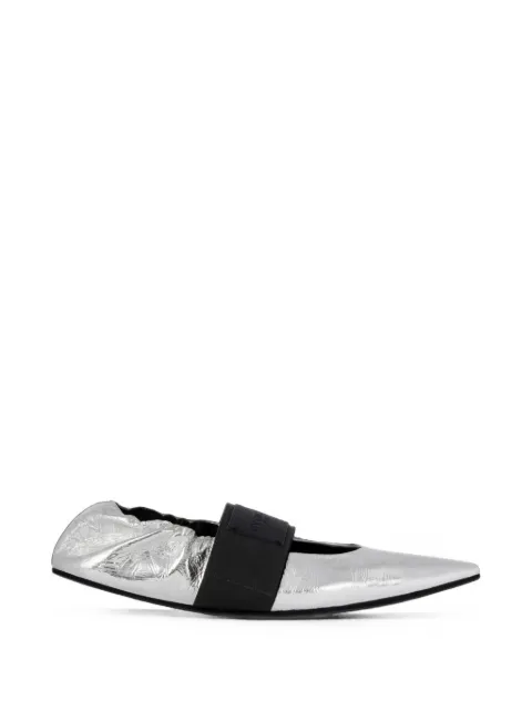 Givenchy crush ballerinas in wrinkled-effect metallic leather