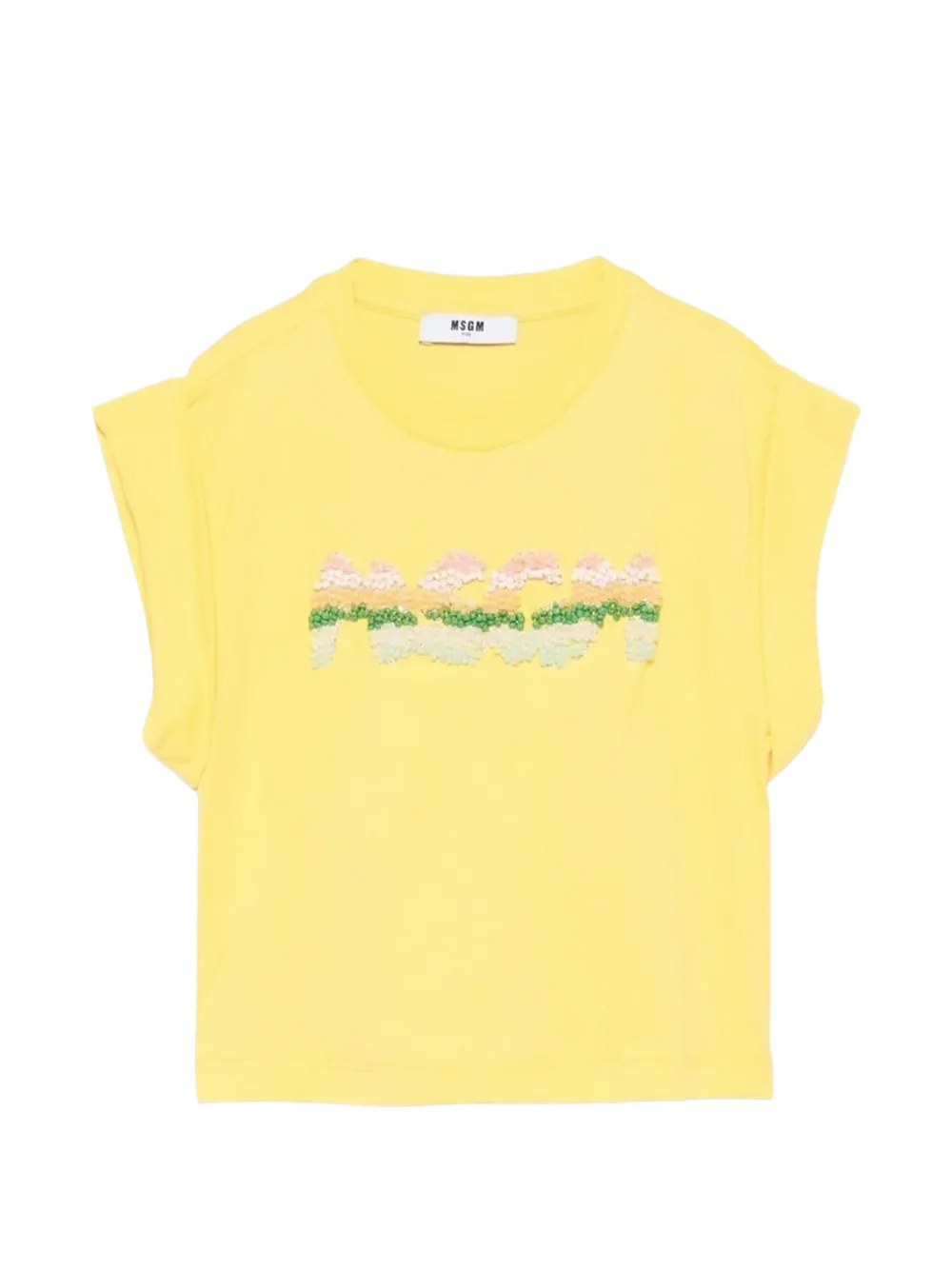 MSGM Kids T-shirt con perline - Giallo